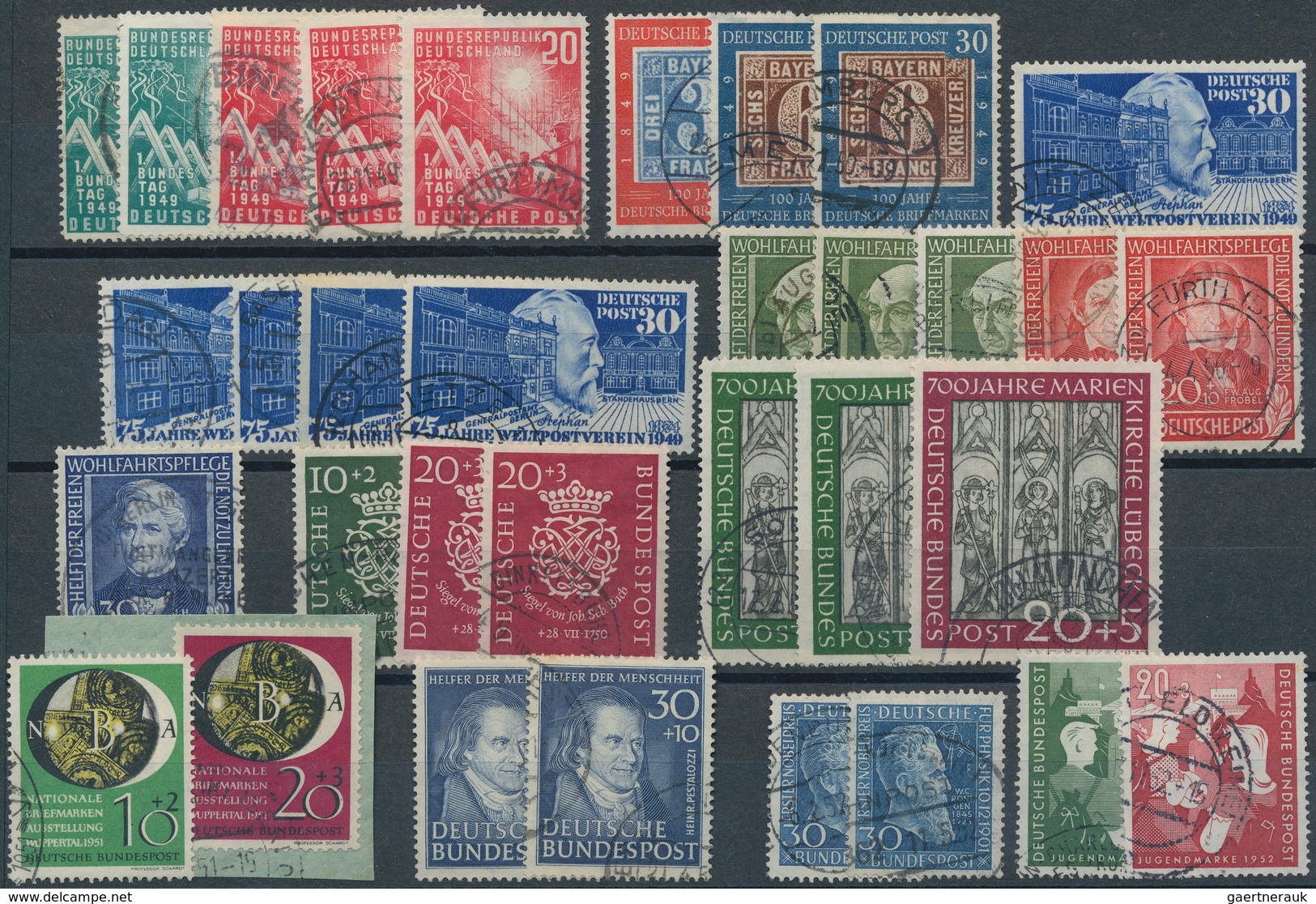 Bundesrepublik Deutschland: 1949/1955, Sauber Rundgestempelte Partie Von Mittleren Und Besseren Ausg - Collections