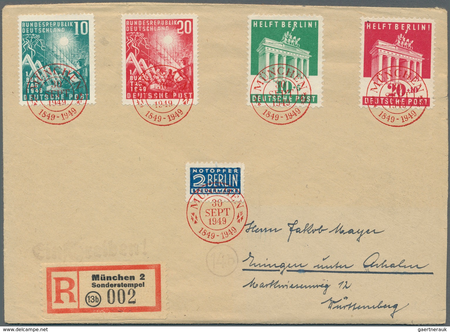 Bundesrepublik Deutschland: 1949/1959, Gehaltvolle Und Nahezu Komplette Sammlung Mit Frankaturen Von - Collections
