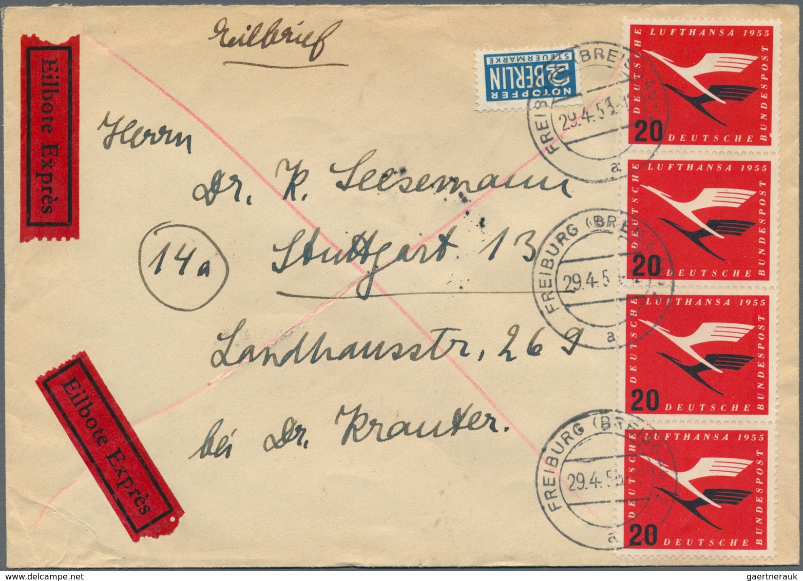 Bundesrepublik Deutschland: 1949/1959, gehaltvolle und nahezu komplette Sammlung mit Frankaturen von