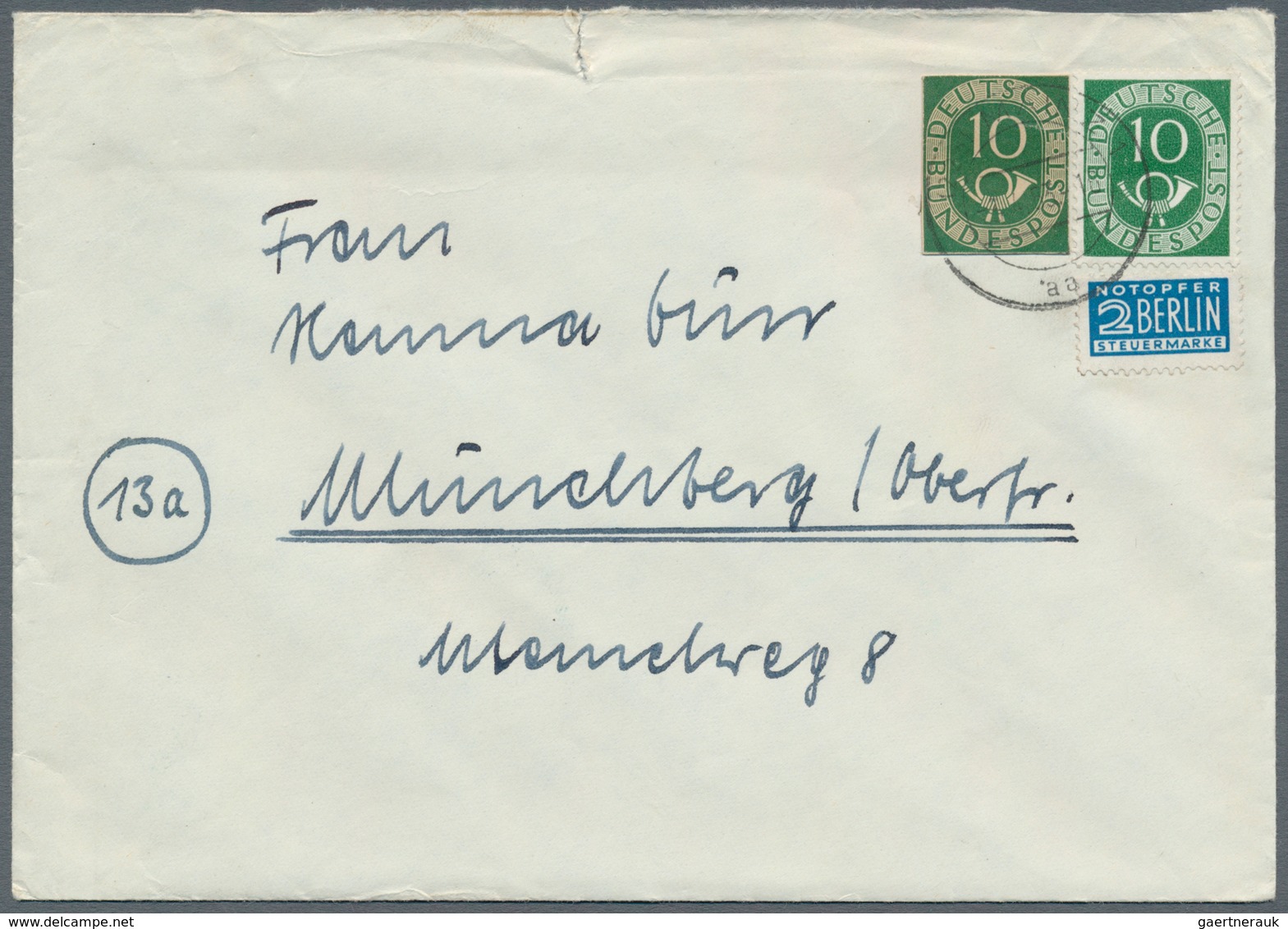Bundesrepublik Deutschland: 1950/1958, Partie Von 33 Briefen/Karten Mit Dauerserien-Frankaturen Meis - Collections