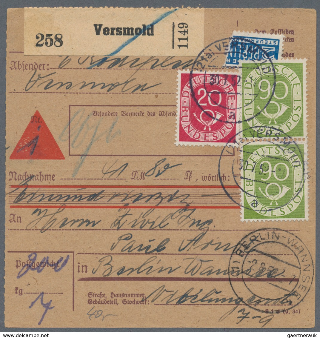 Bundesrepublik Deutschland: 1951/1954, Interessante Sammlung Von 90 Briefen, Ausschließlich Mit Post - Collections