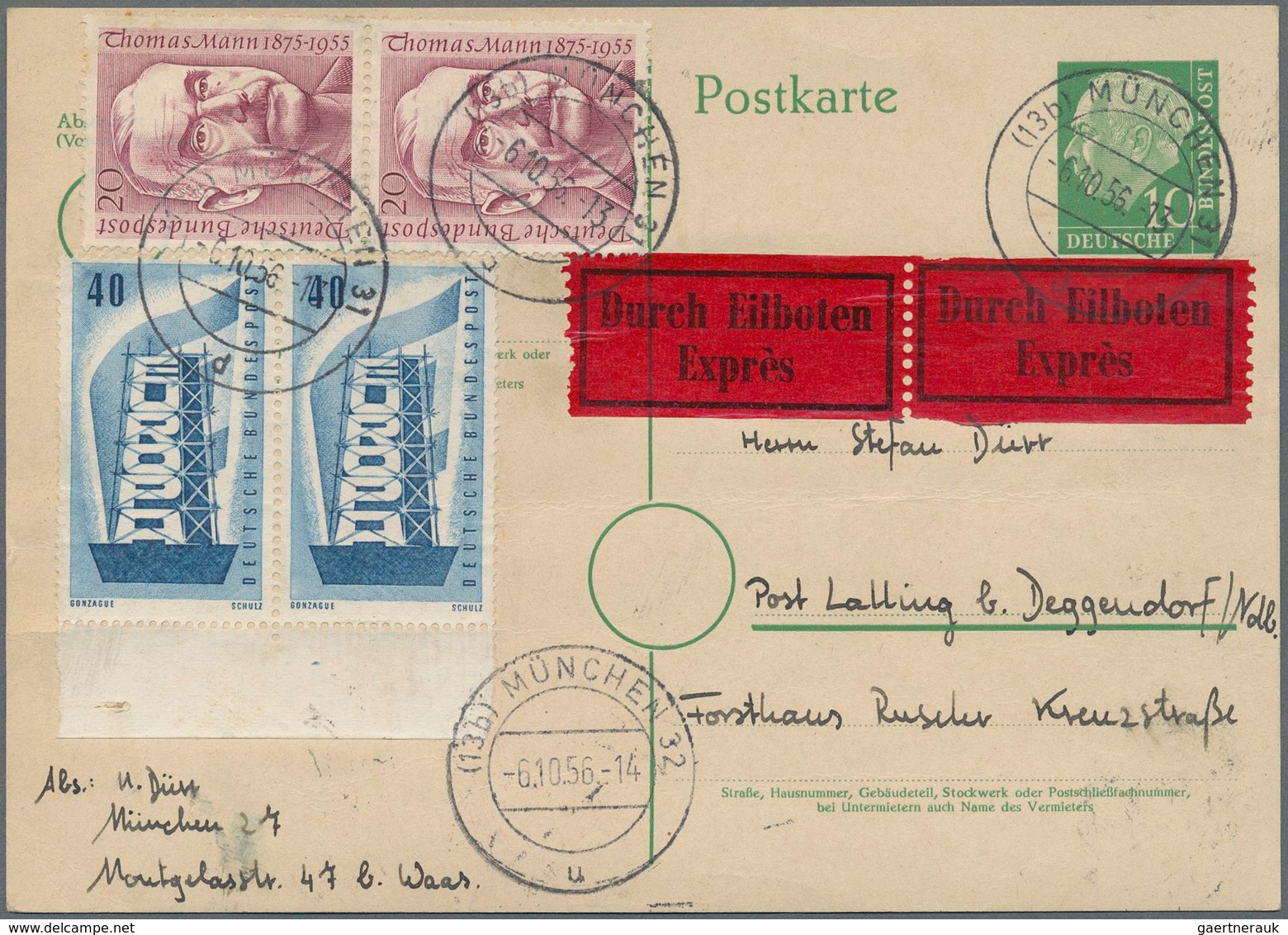 Bundesrepublik Deutschland: 1952/1961, Partie Von 25 Briefen/Karten Mit Sondermarken-Frankaturen (te - Collections