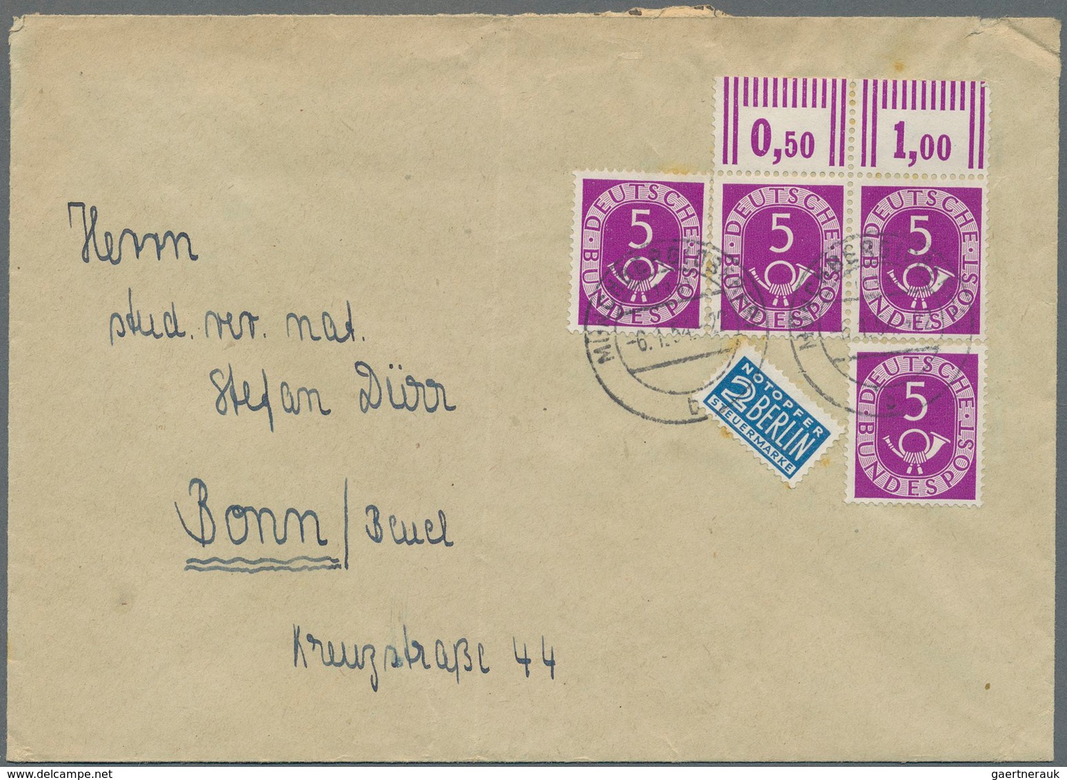 Bundesrepublik Deutschland: 1952/1961, Partie Von 33 Briefen/Karten Mit Dauerserien-Frankaturen Post - Collections