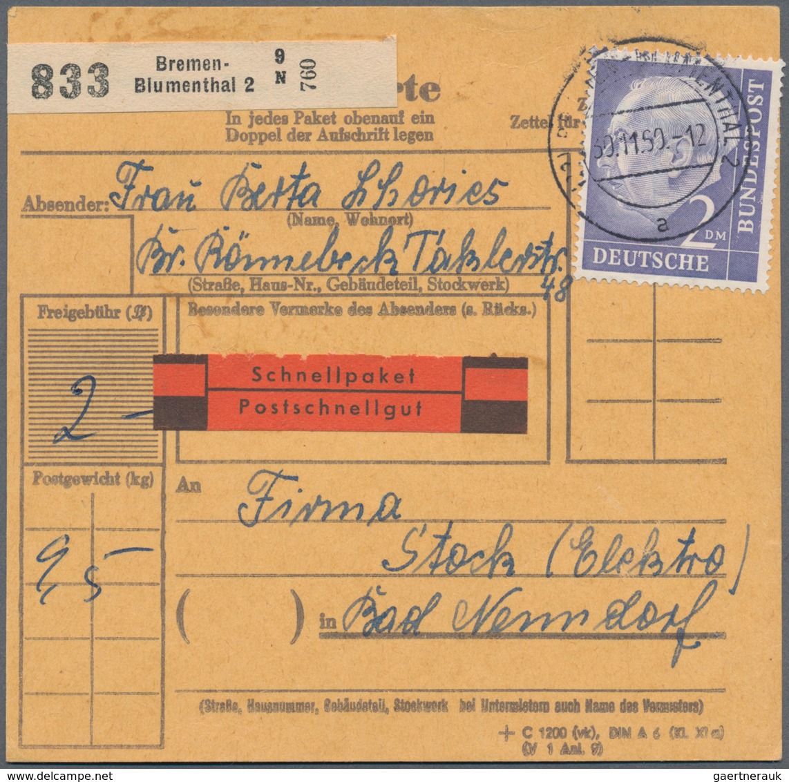 Bundesrepublik Deutschland: 1954/1969 (ca). Lot Von 466 Belegen Mit Briefen Und Postkarten (auch Bil - Collections