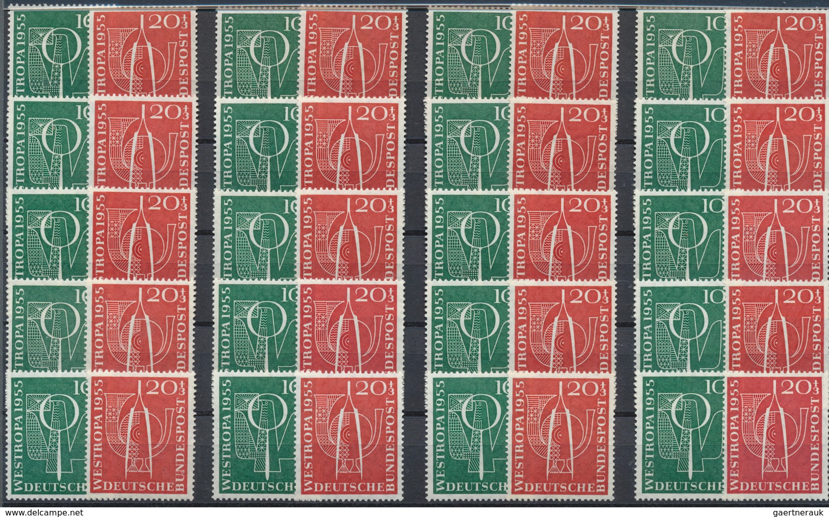 Bundesrepublik Deutschland: 1955, Westropa Per 72mal Postfrisch. MiNr. 217/18, 1.224,- €. - Sammlungen