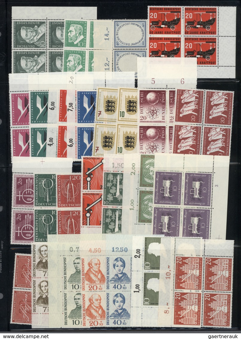 Bundesrepublik Deutschland: 1955-1995, Postfrische Sammlung Viererblöcke, Nach Angaben In Den Hauptn - Collections