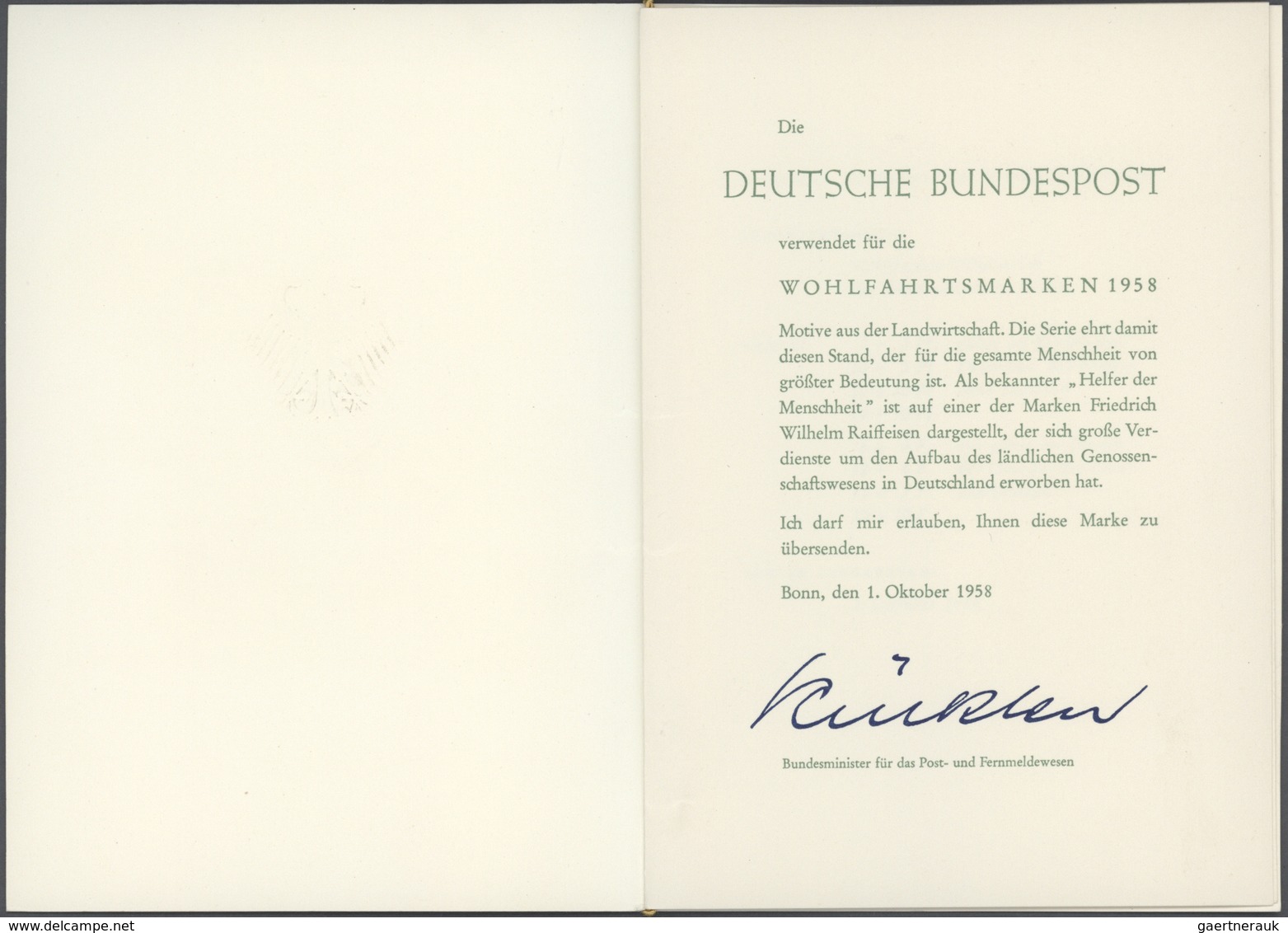 Bundesrepublik Deutschland: 1958/1997, umfassende Sammlung von ca. 910 Minister-Geschenkkarten (incl