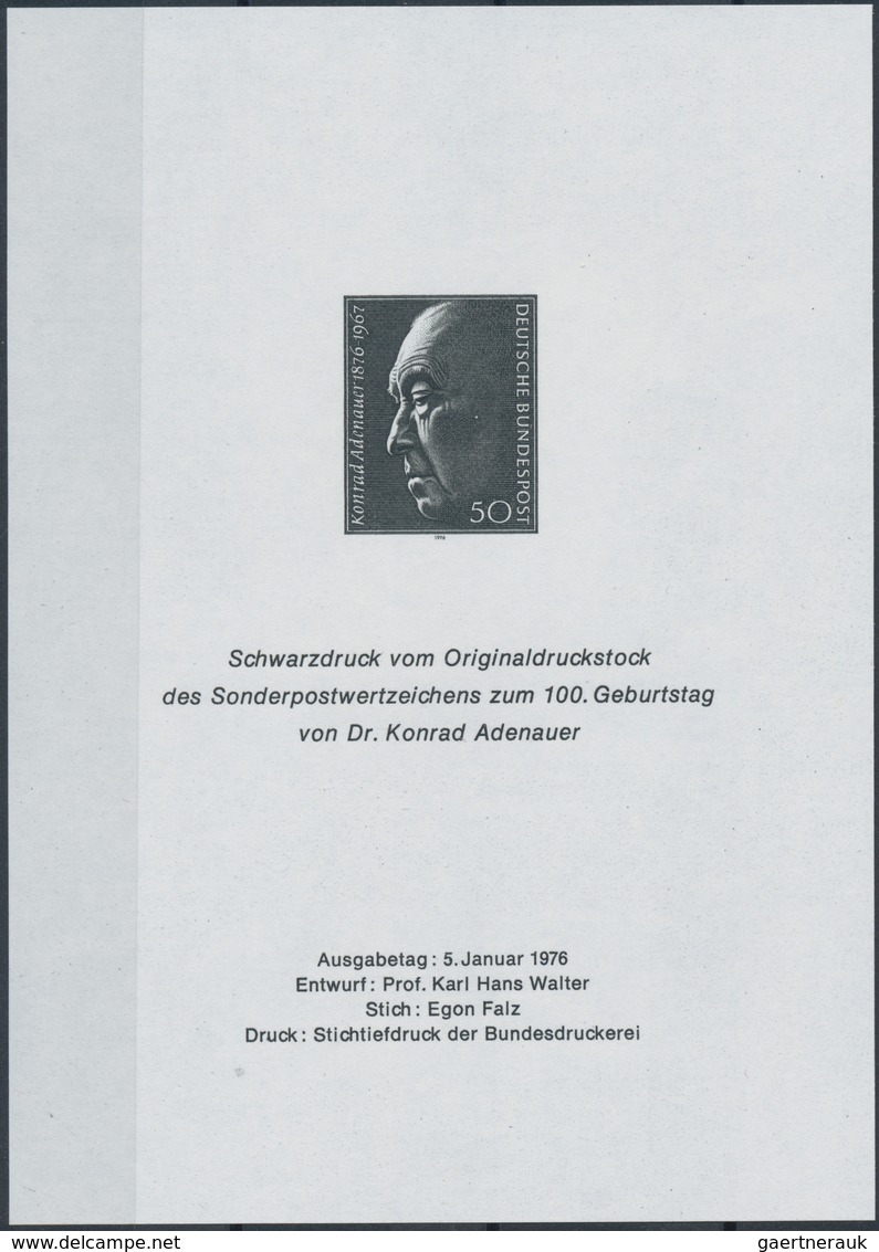 Bundesrepublik Deutschland: 1976/79, Partie Amtliche Schwarzdrucke Aus Jahrbüchern Wie Folgt: 1x SD - Sammlungen