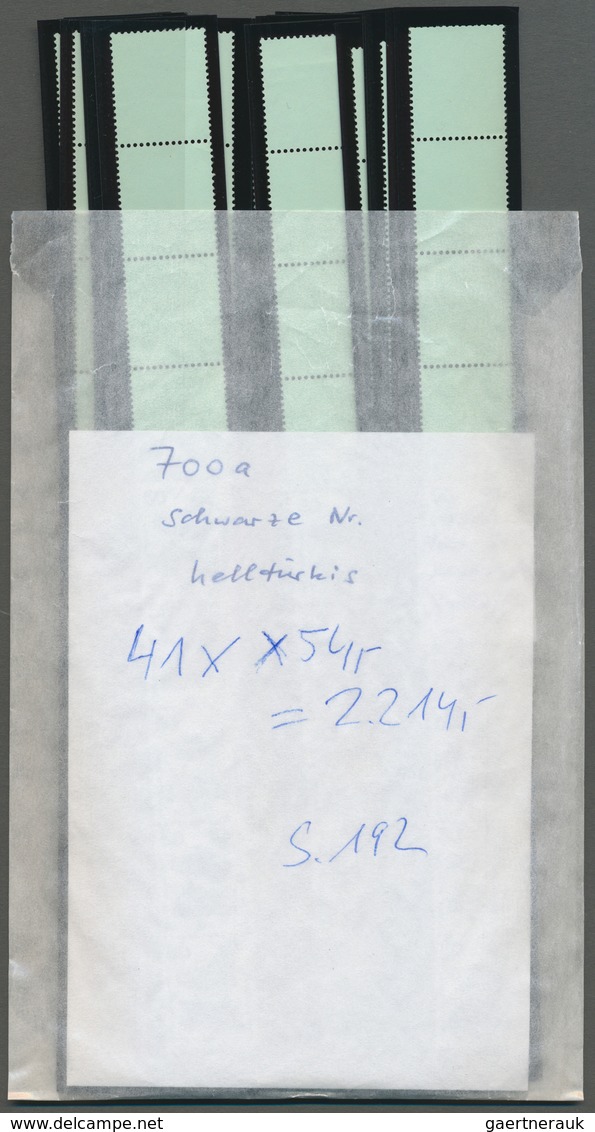 Bundesrepublik - Rollenmarken: 1971/1973, UNFALLVERHÜTUNG (schwarze Nrn): Posten Rollenenden RE 5 + - Rollo De Sellos