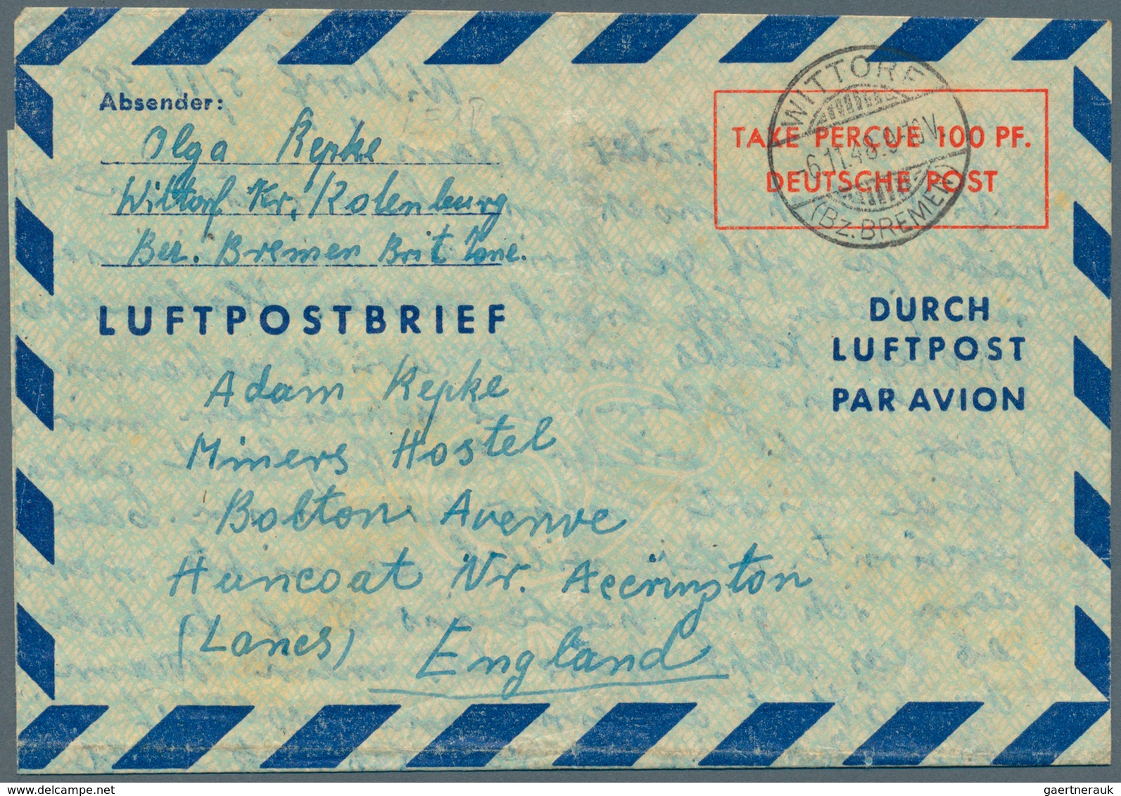 Bundesrepublik - Ganzsachen: 1948/1962, Mit Bizone. Kl. Sammlung Von 8 Versch. Ganzsachen (7 PK Und - Sonstige & Ohne Zuordnung