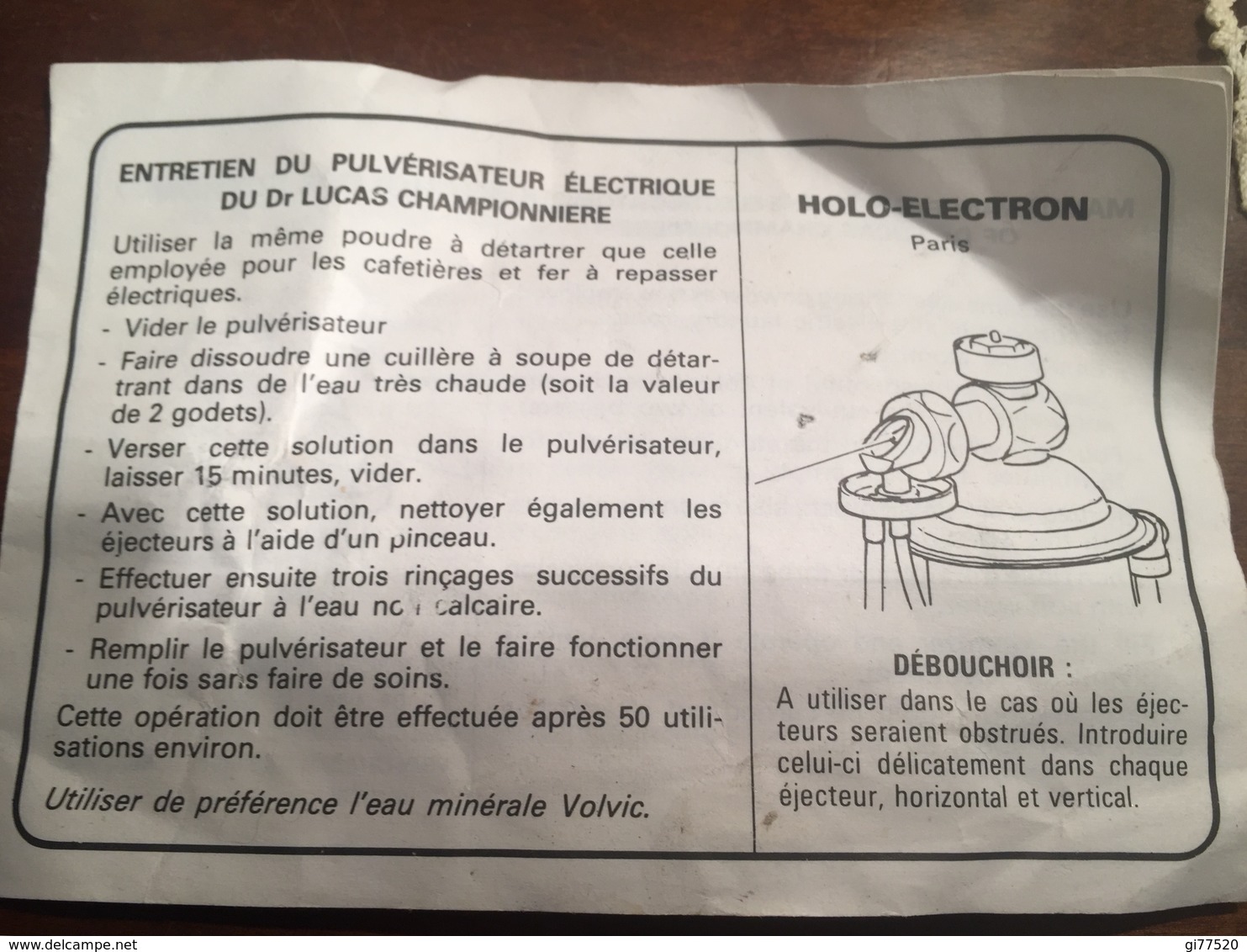 PULVÉRISATEUR ÉLECTRIQUE DU DR CHAMPIONNIERE