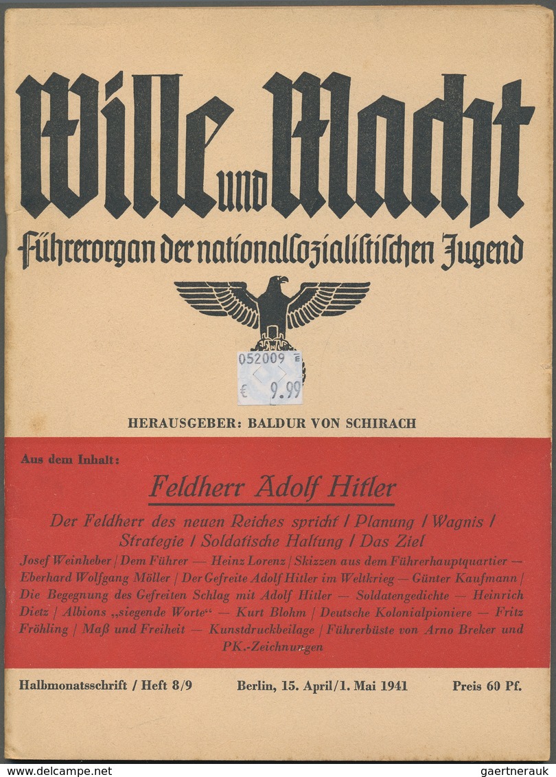 Literatur: 1941/1943, 27 Ausgaben "Wille Und Macht", Führerorgan Der Nationalsozialistischen Jugend, - Sonstige & Ohne Zuordnung