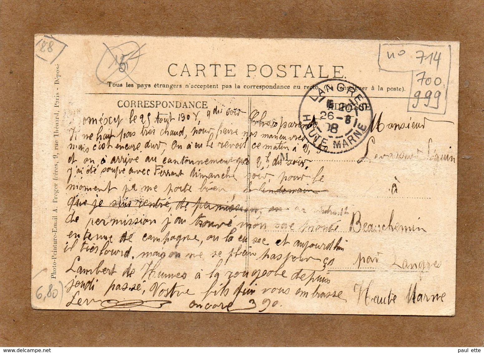 CPA - NOMEXY (8) - Aspect Du Bourg En 1908 - Carte Colorisée - Nomexy