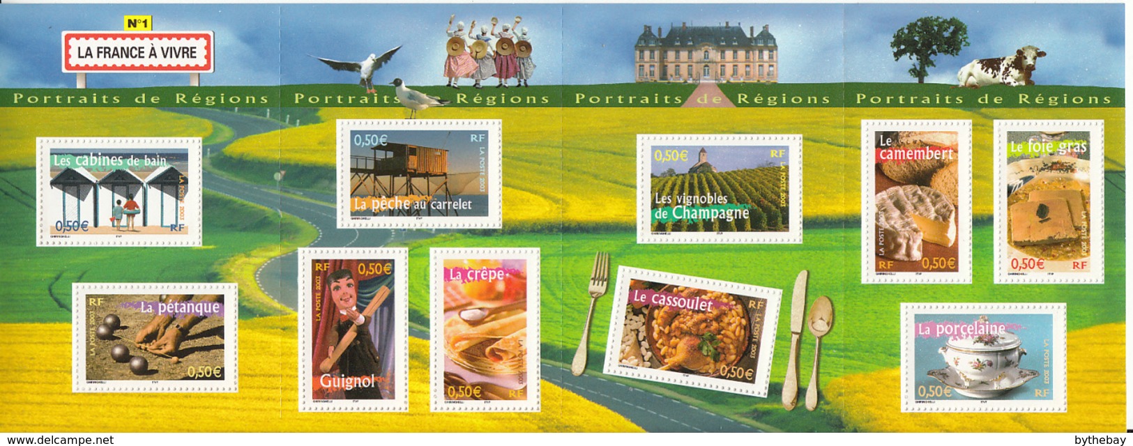 France 2003 MNH Sc #2946 Sheet 10 Life In The Various Regions Of France - Nuovi