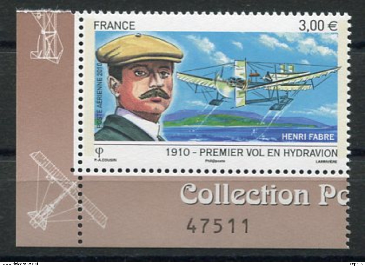 RC 11543 FRANCE PA N° 73a HENRI FABRE HYDRAVION PROVENANT DU FEUILLET NEUF ** TB - 1960-.... Neufs