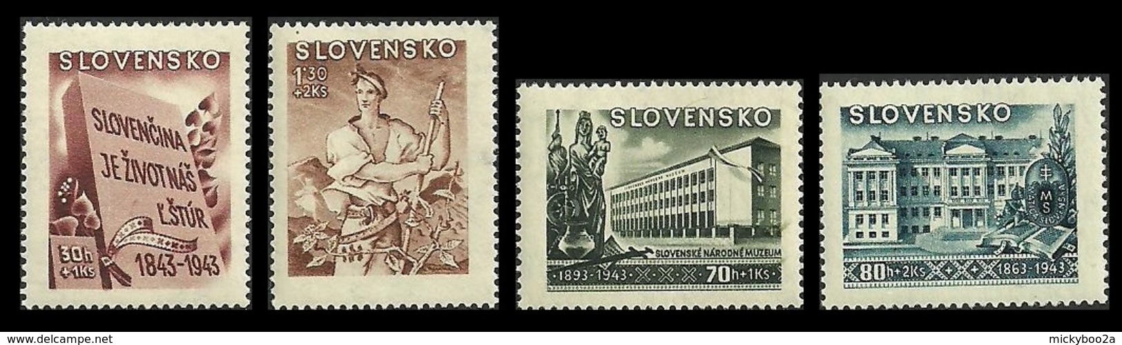 SLOVAKIA CZECHOSLOVAKIA 1943 CULTURE FUND AGRICULTURE STUDENT LANGUAGE SET MNH - Unused Stamps