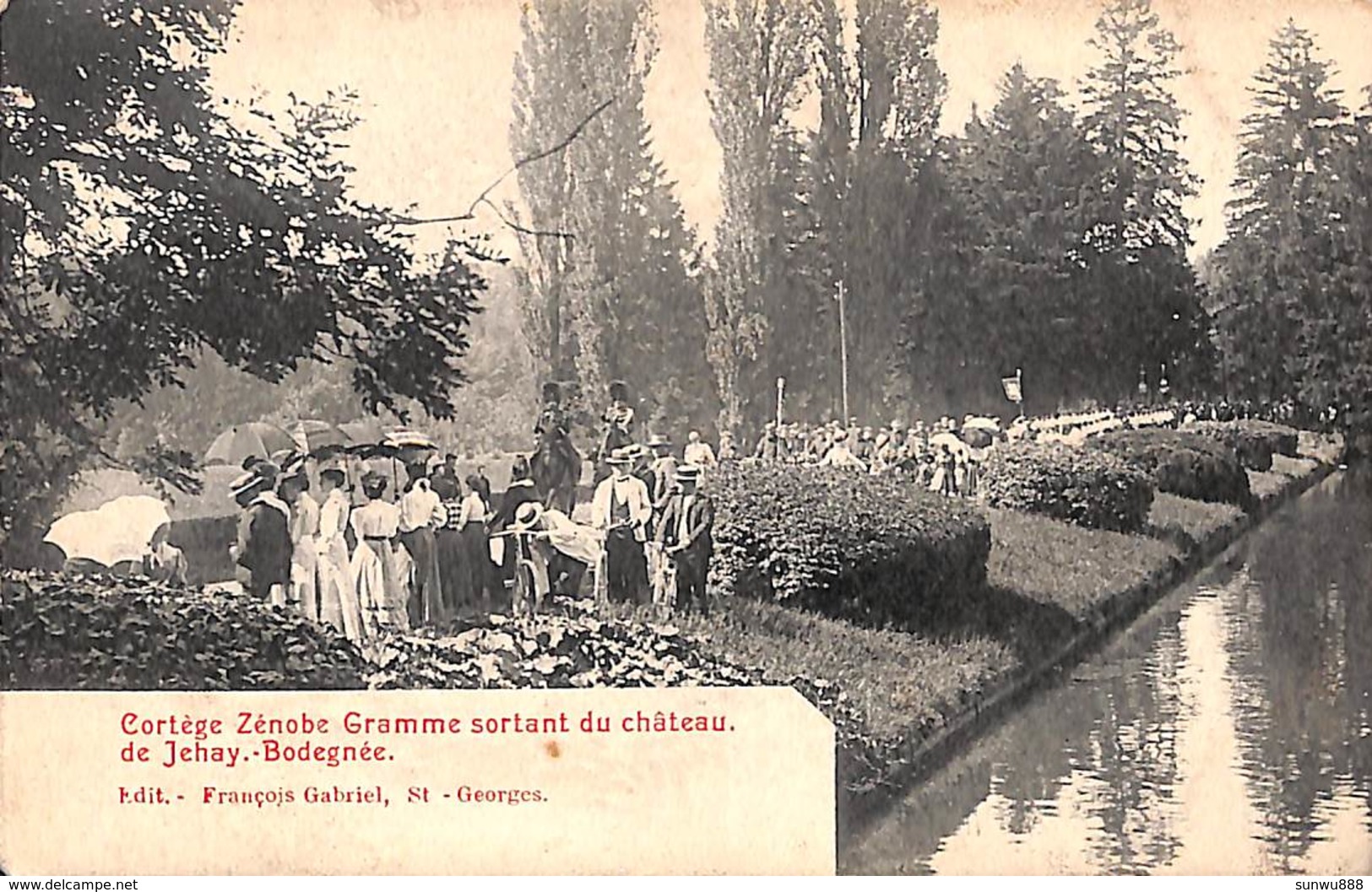 Cortège Zénobe Gramme Sortant Du Château De Jehay Bodegnée (belle Animation 1908, Peu Vue) - Amay