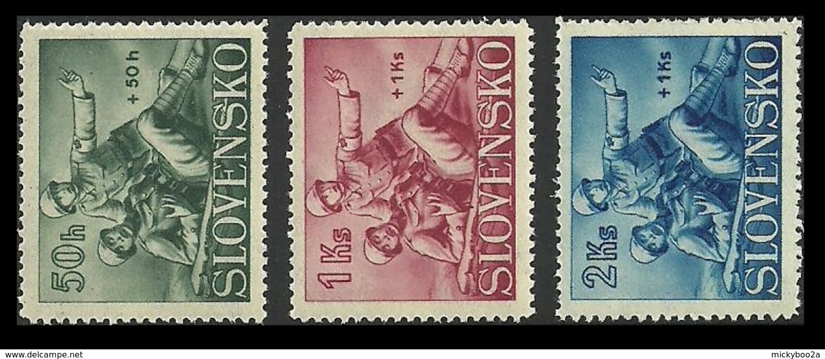 SLOVAKIA CZECHOSLOVAKIA 1941 MILITARY RED CROSS FUND SET MNH - Unused Stamps