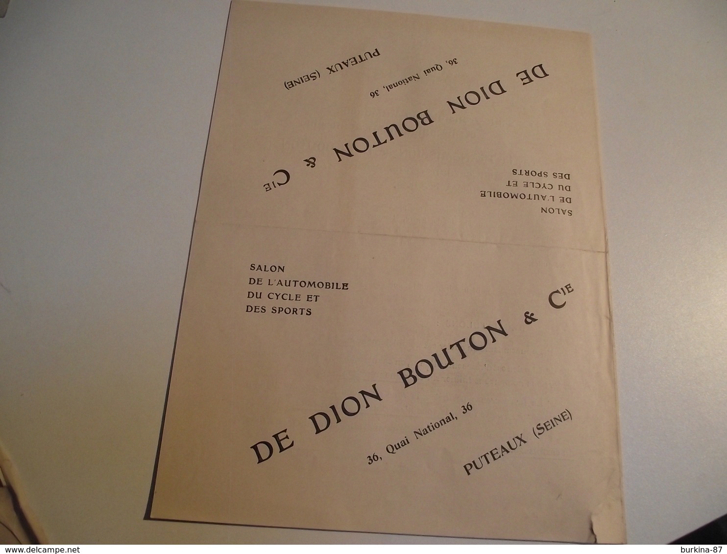 De DION BOUTON, Livret Publicitaire, Transmission , Salon  1902 - Publicités