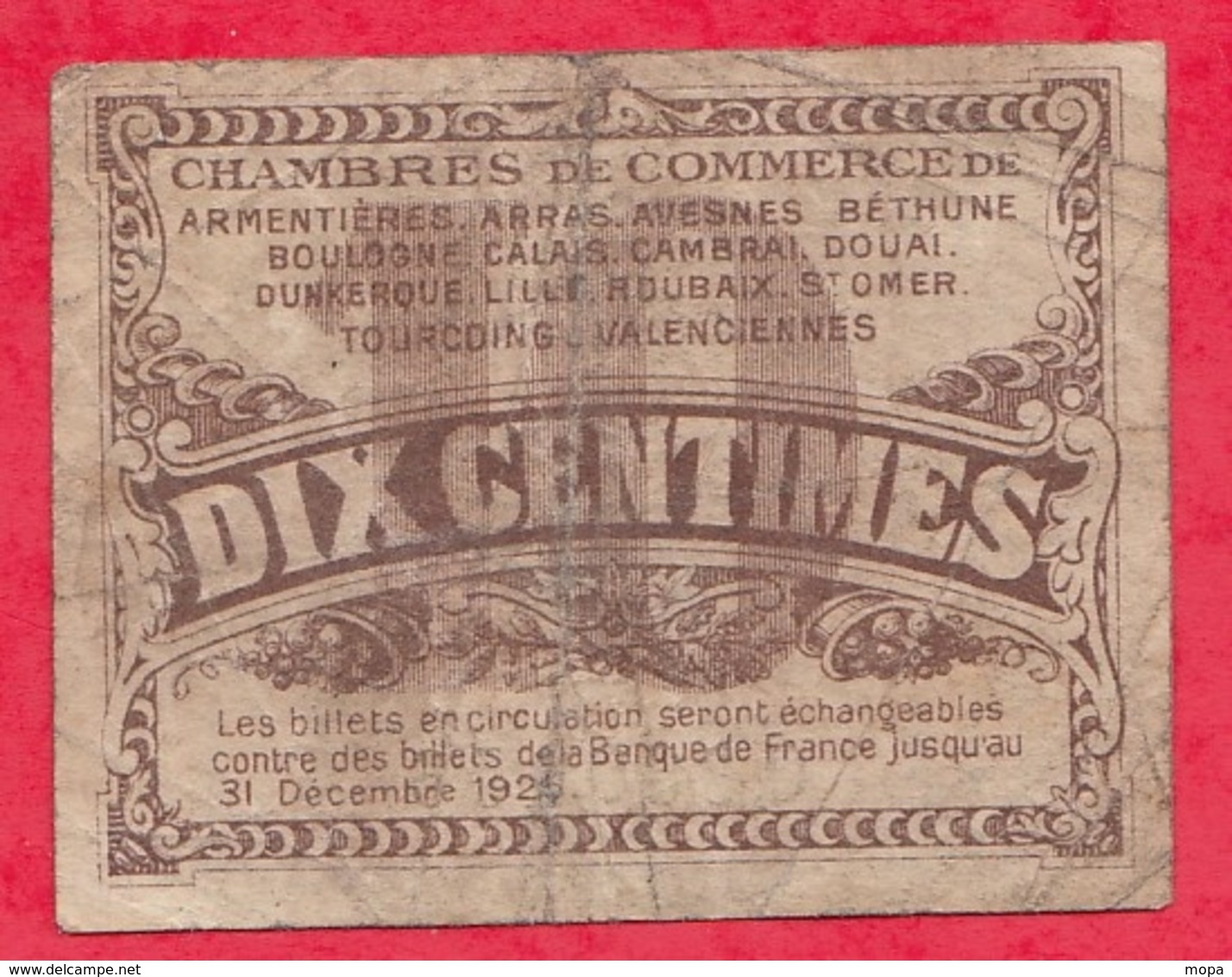 10 Centimes Chambre De Commerce Du Nord Et Du Pas De Calais  Dans L 'état (101) - Chambre De Commerce