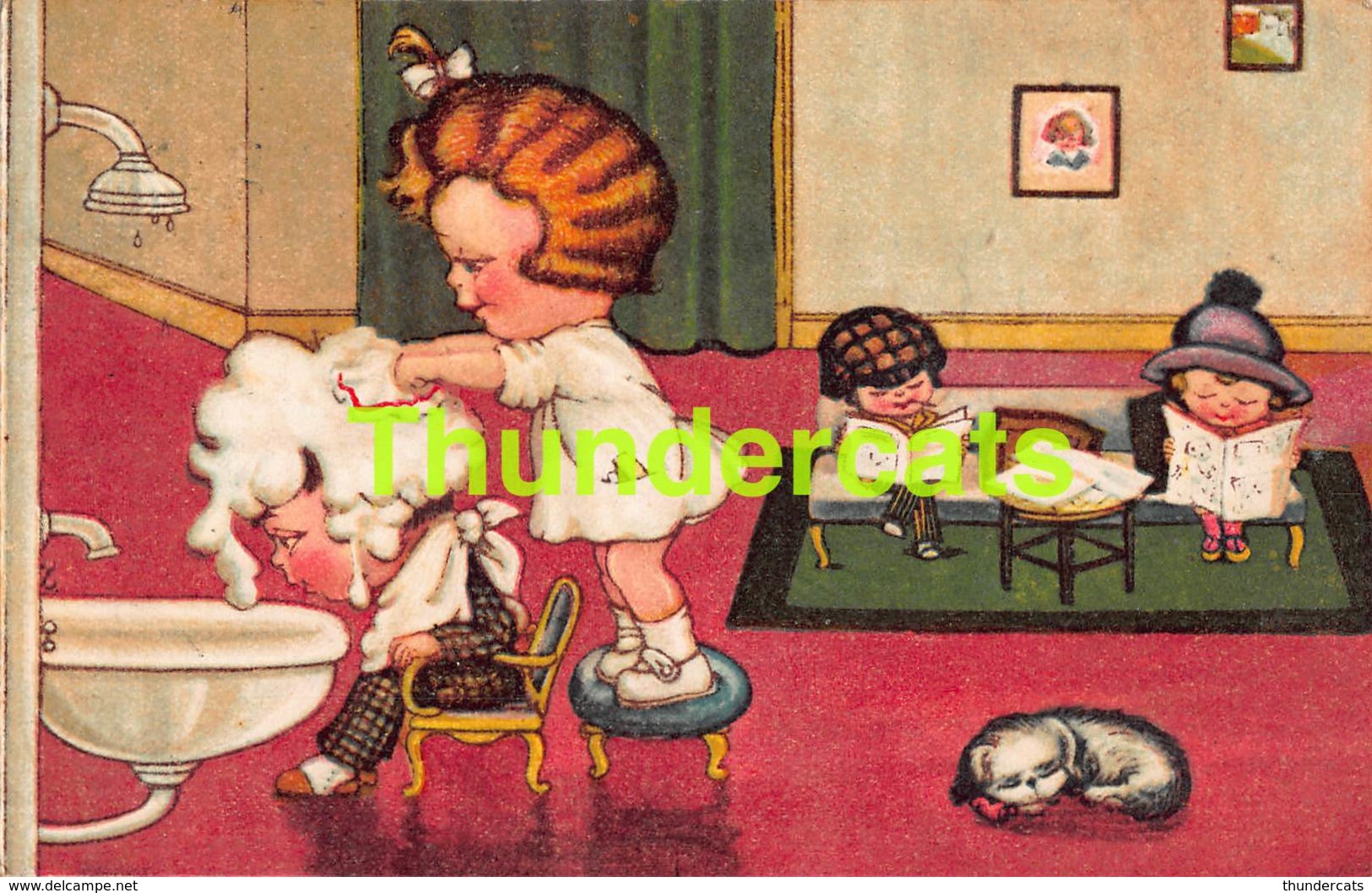 CPA ILLUSTRATEUR MARGRET BORISS ENFANT COIFFEUR CHIEN ARTIST SIGNED CHILDREN HAIRDRESSER DOG AMAG 1799 - Boriss, Margret