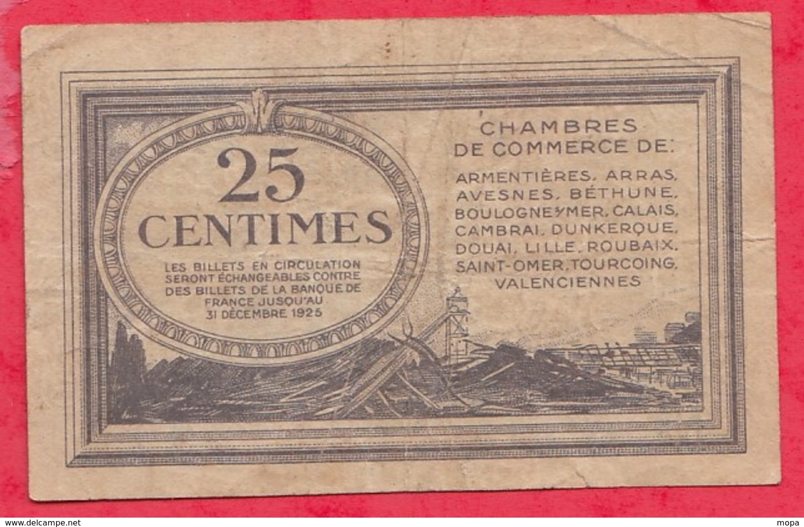 25 Centimes Chambre De Commerce Du Nord Et Du Pas De Calais  Dans L 'état (103) - Chambre De Commerce