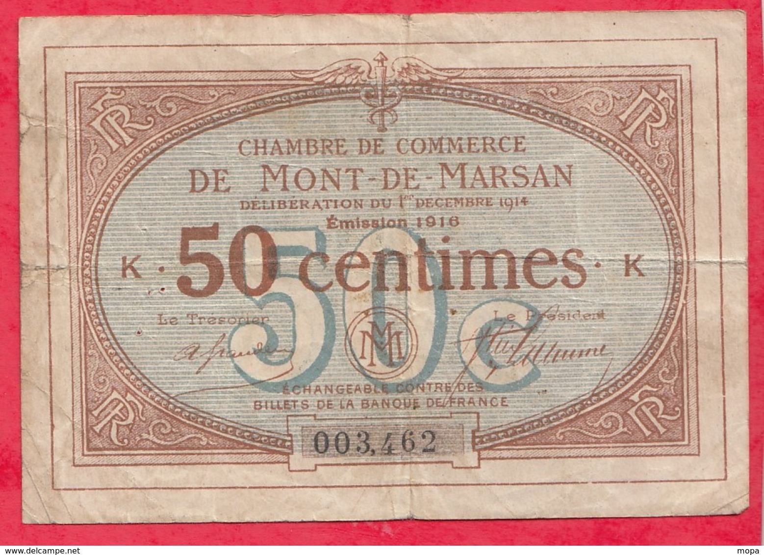 50 Centimes Chambre De Commerce De Mont De Marsan   Dans L 'état (107) - Chambre De Commerce