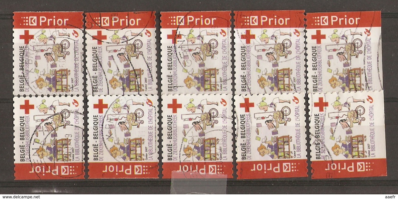 Belgique 2007 - Croix Rouge - Petit Lot De 10 Timbres° De Carnet  C 74 - 4 Différents - Unclassified