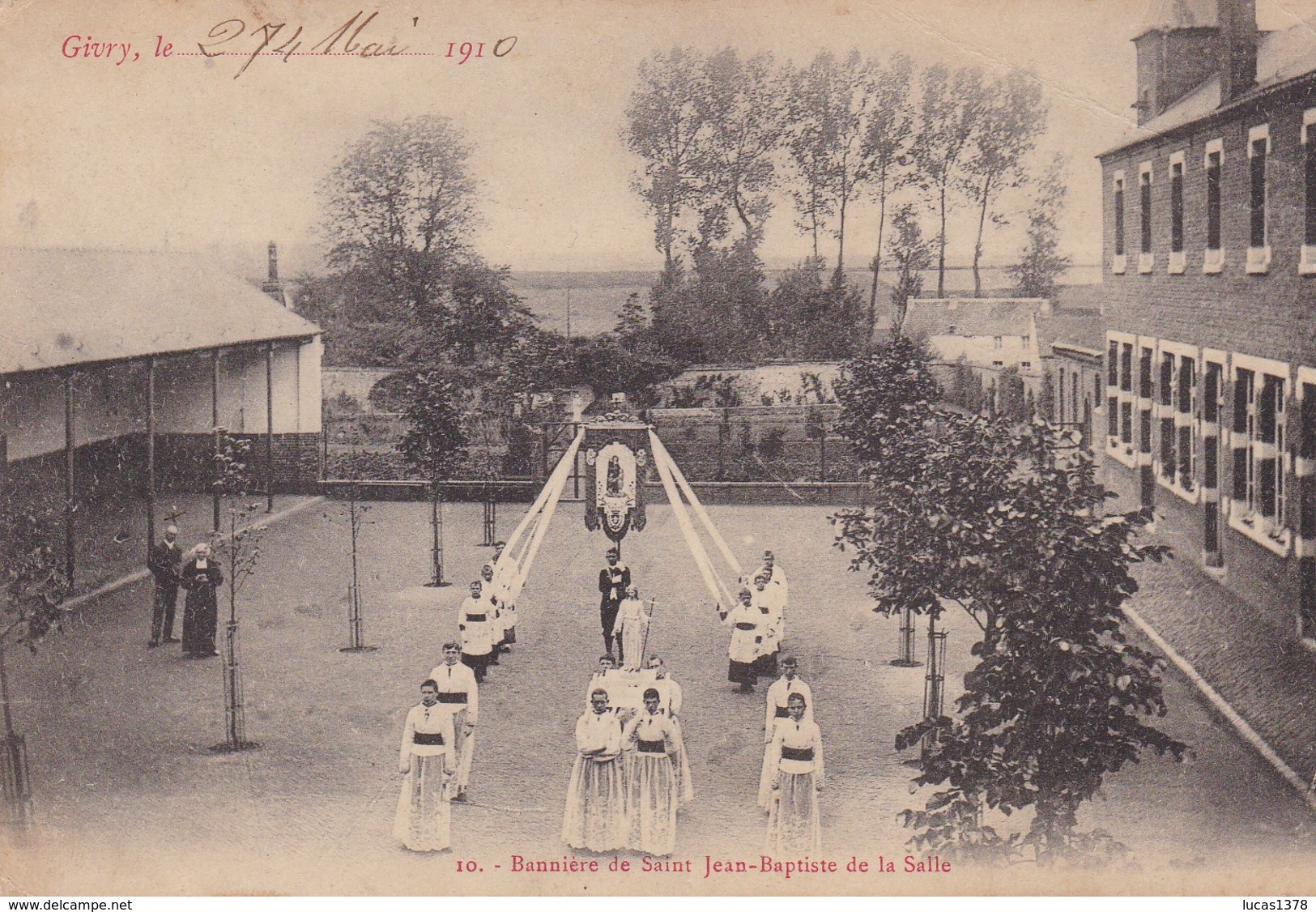 Givry - Bannière De Saint-Jean-Baptiste De La Salle ( Groupe D'élèves ) - Quevy