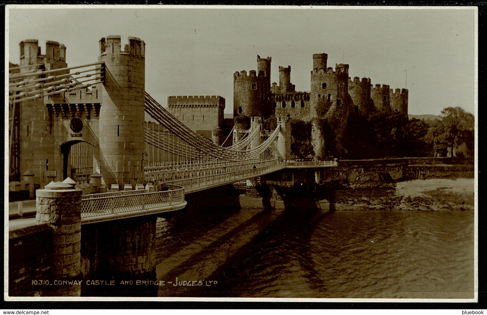 Ref 1269 - Judges Real Photo Postcard - Conway Castle & Bridge - Caernarvonshire Wales - Caernarvonshire