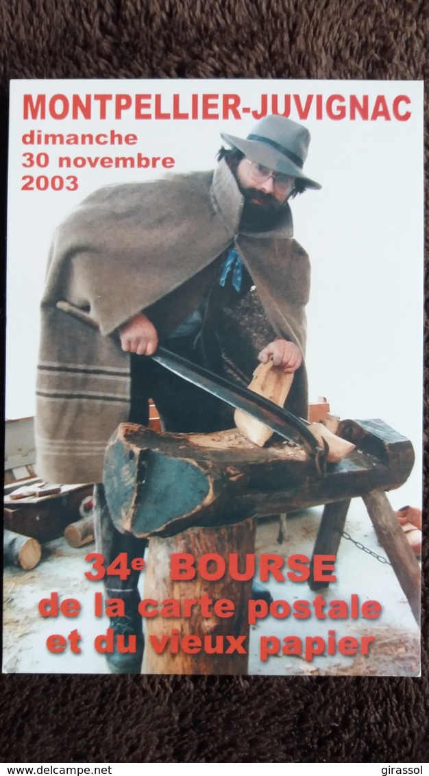 CPM SALON BOURSE COLLECTION CARTES POSTALES JUVIGNAC MONTPELLIER 30 11 2003 METIER MARIO SABOTIER A ROQUEMAURE GARD - Bourses & Salons De Collections