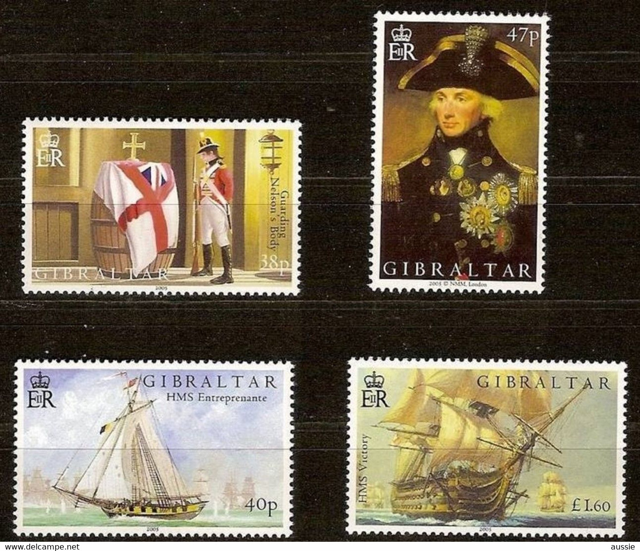 Gibraltar 2005 Yvertn° 1119-22 *** MNH Cote 14,50 € Bataille De Trafalgar - Gibraltar
