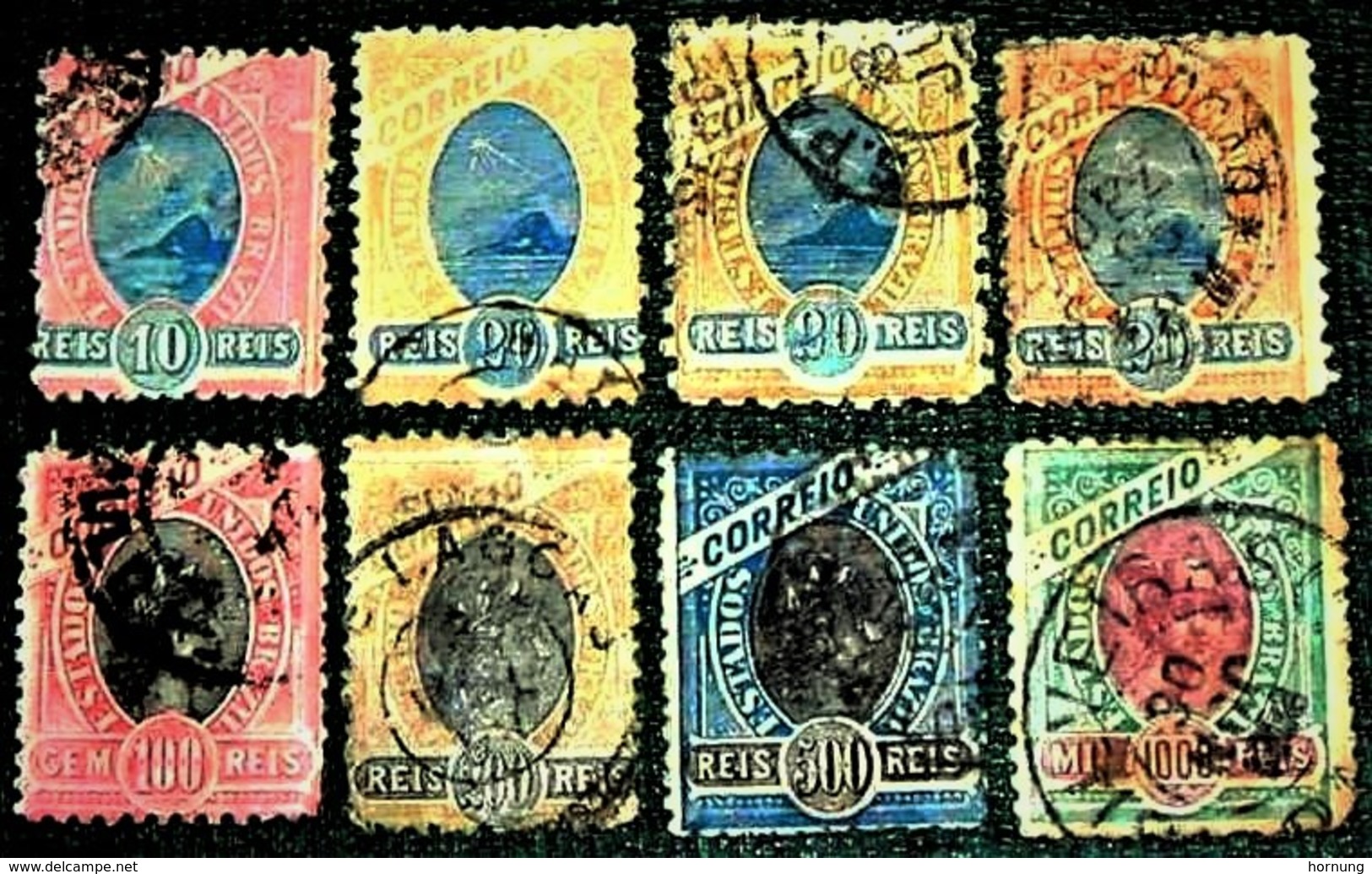 Brazil,1894, RIO De Janeiro Allegoria, Michel # 104,105 ( A,A,B),108 (III ),109,111,113. - Usados