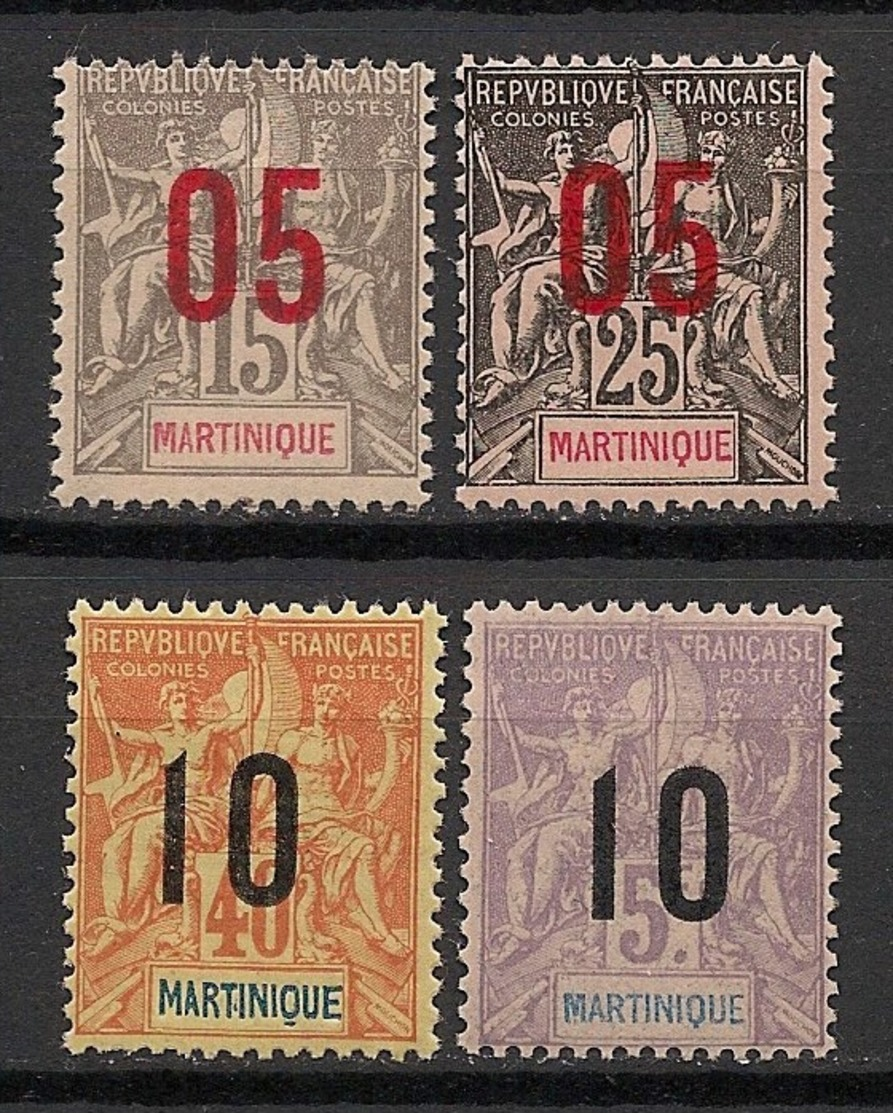 Martinique - 1912 - N°Yv. 78 à 81 - Série Complète - Neuf ** Luxe / MNH / Postfrisch - Nuovi