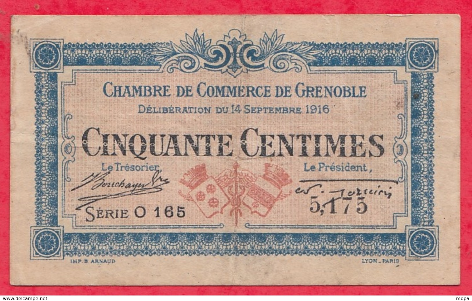50 Centimes Chambre De Commerce De Grenoble  Dans L 'état (110) - Chambre De Commerce