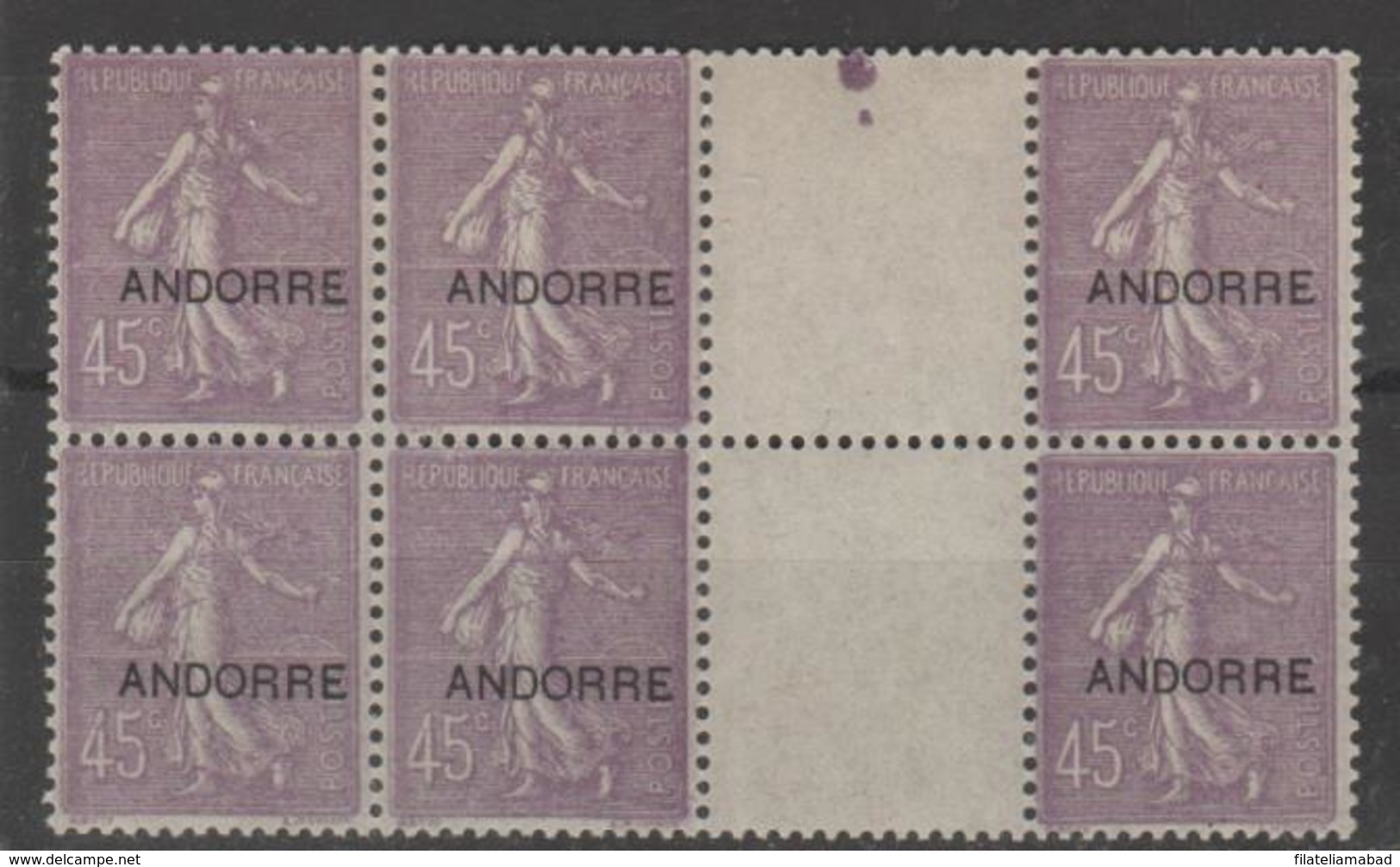 ANDORRA CORREO FRANCES 6 SELLOs NUEVOs  *** SIN CHARNELA (C.CLASICOS. - Nuevos