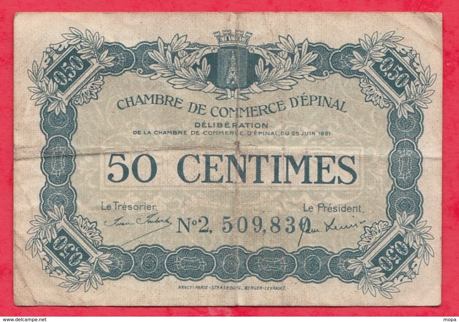 50 Centimes Chambre De Commerce De Rennes  Dans L 'état (116) - Chambre De Commerce