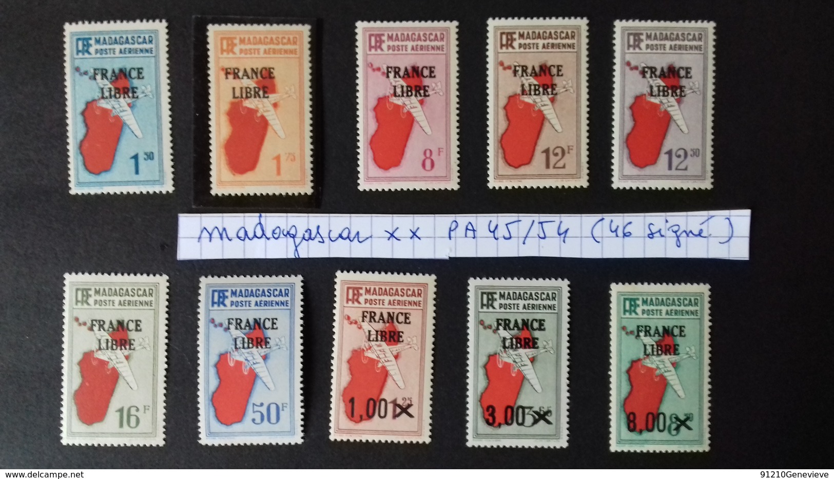 MADAGASCAR   PA 45/54**     FRANCE LIBRE - Poste Aérienne