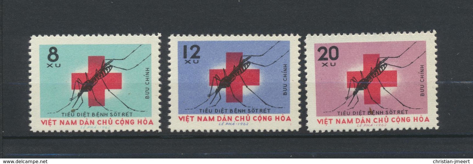 Viêt-Nam  Vietnam 1962  Malaria Red Cross Set MNH XX  Mi 220/2 - Viêt-Nam