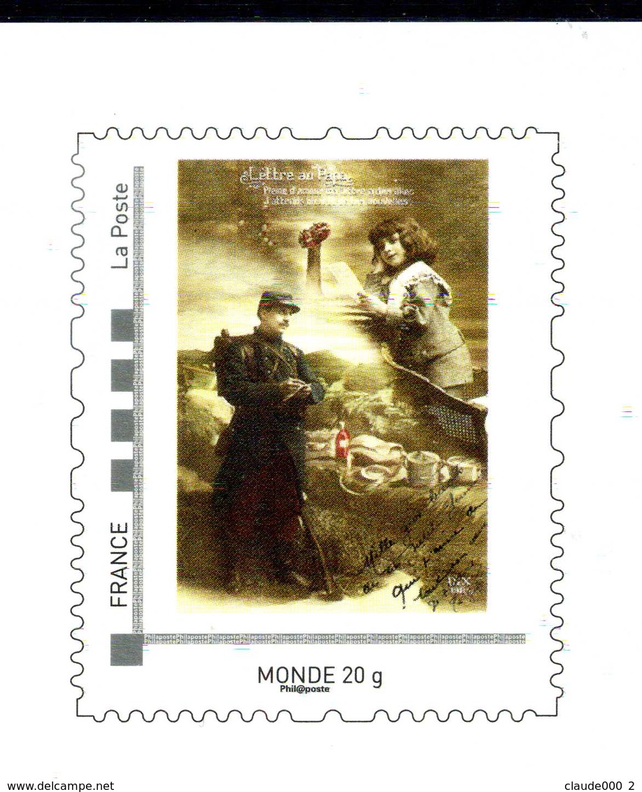 CARTE LA POSTE  HOMMAGE AUX COMBATTANTS 14-18  AVEC AFFRANCHISSEMENT MONDE " Lettre Du Papa " (U563) - Prêts-à-poster:  Autres (1995-...)