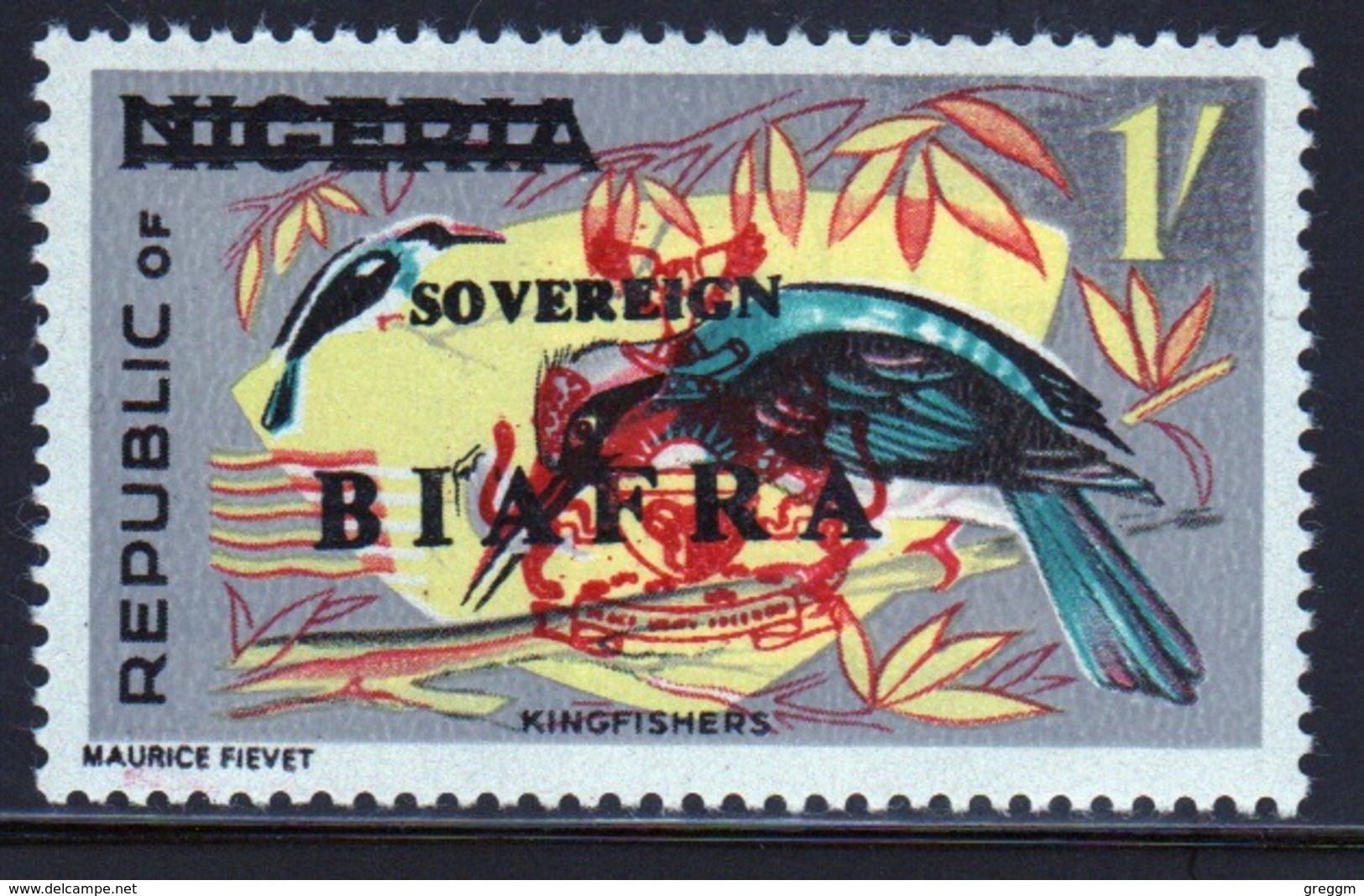 Biafra 1968 1s Definitive Stamp Of Nigeria Overprinted 'Sovereign Biafra'. - Nigeria (1961-...)