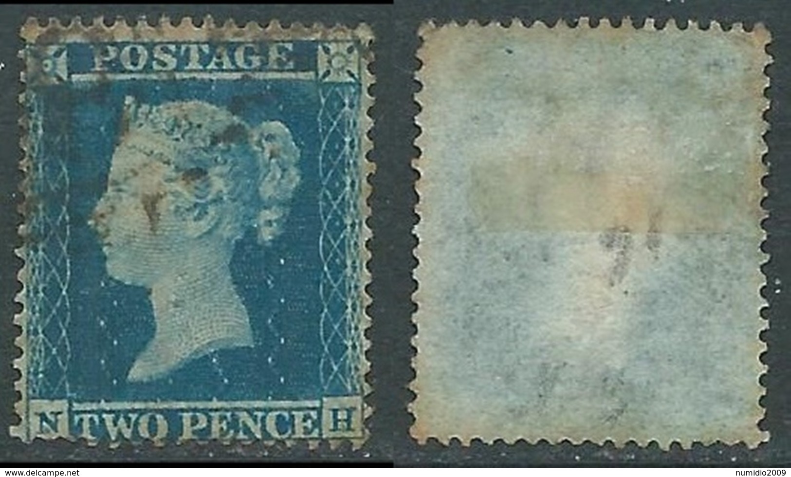 1854-57 GREAT BRITAIN USED PENNY BLUE 2d SG 27 P16 (NH) - F20-3 - Oblitérés