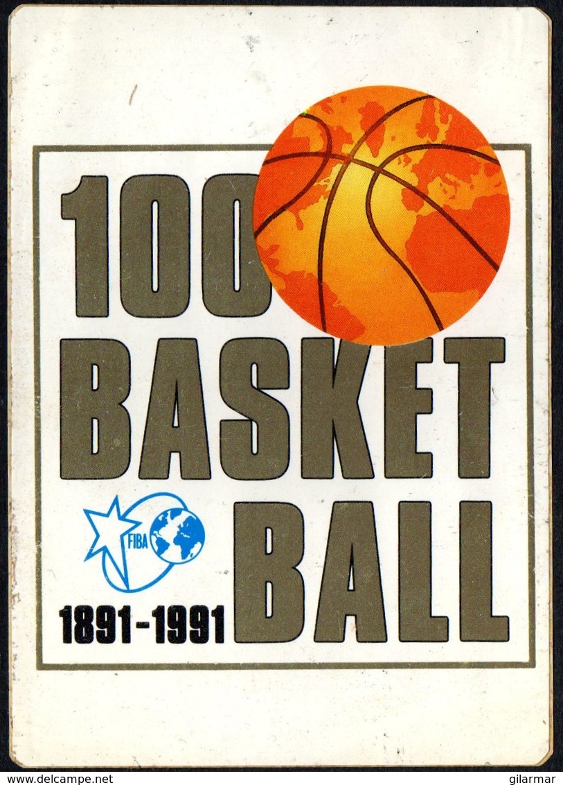 PALLACANESTRO - 1991  - ADESIVO / AUTOCOLLANT CENTENARIO DEL BASKETBALL - Stickers