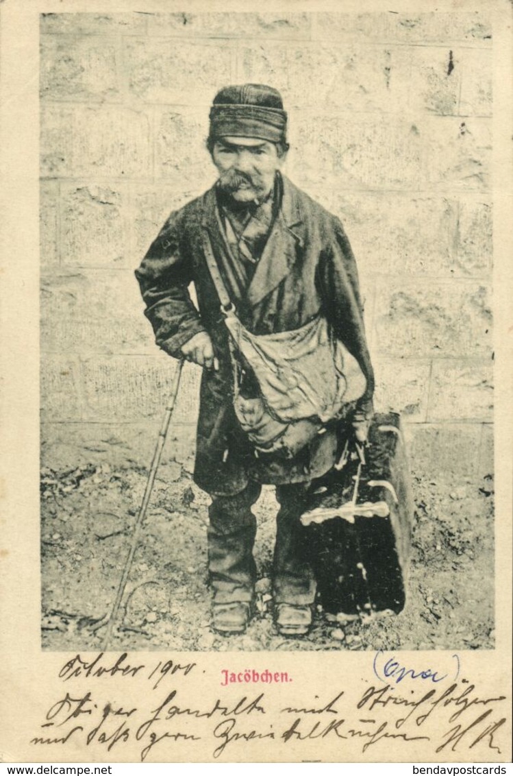 Little Jacob, Jacöbchen, Old Jewish Man With Dwarfism (1900) JUDAICA Postcard - Jodendom