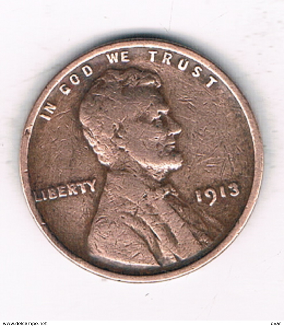 ONE CENT 1913  USA /1082/ - 1909-1958: Lincoln, Wheat Ears Reverse