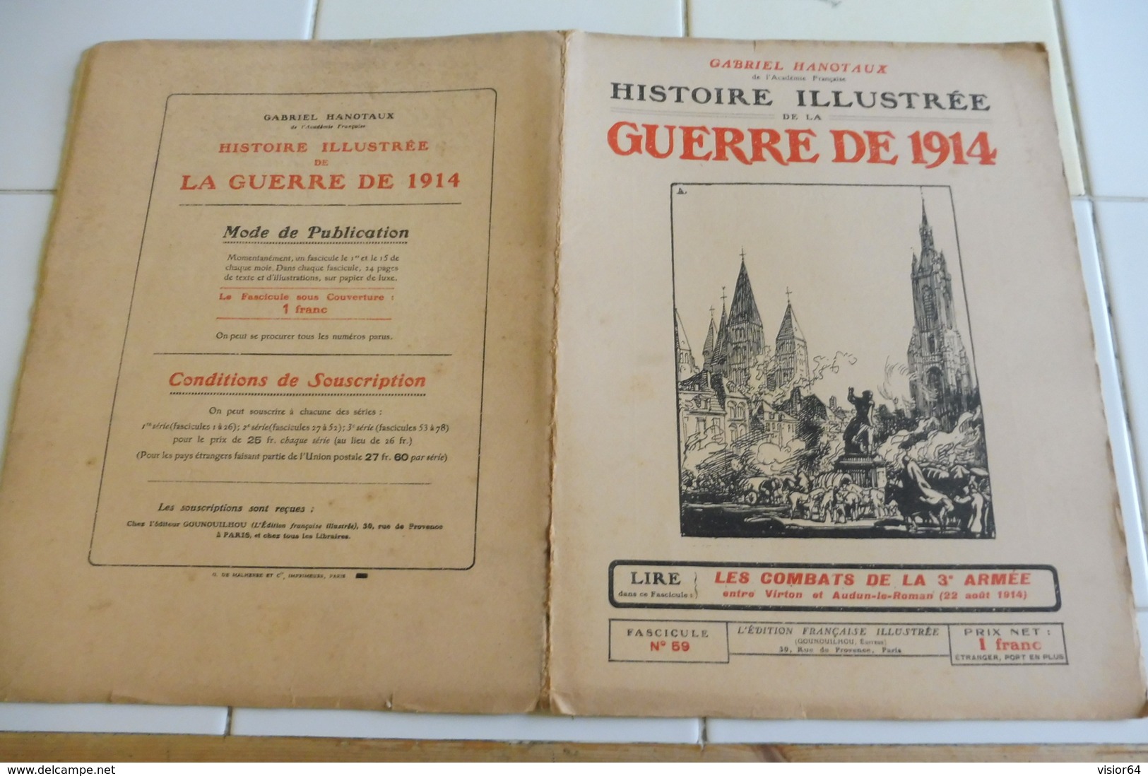 59-Histoire Illustrée Guerre 1914- Houplons ,Collège St Joseph Virton Ethe Longwuy-Bas Vauban Cons La Grandville Chiers - Français