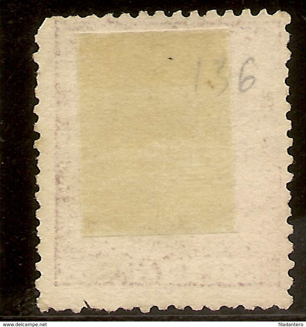 España Edifil 136 (º)  40 Céntimos Castaño  Corona Y Alegoría  1873  NL1557 - Used Stamps