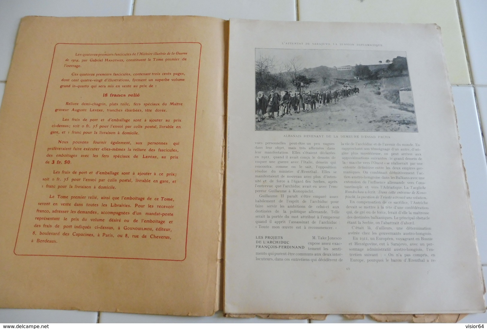 18-Histoire Illustrée Guerre 1914-Projets De François Ferdinand-Essad Pacha-Durazzo-Trieste-Attentat Sarajevo - Français