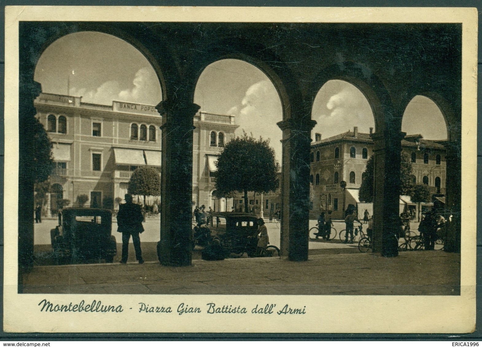 CARTOLINA - CV603 MONTEBELLUNA (Treviso TV) Piazza Gian Battista Dall'Armi, FG, Viaggiata 1941, Buone Condizioni - Treviso