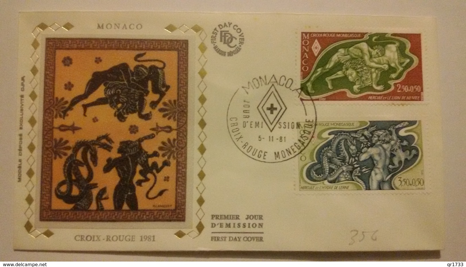 MONACO ..1°  Jour.d'émission..FDC ..1981 ..  CROIX  ROUGE ...HERCULE - Joint Issues